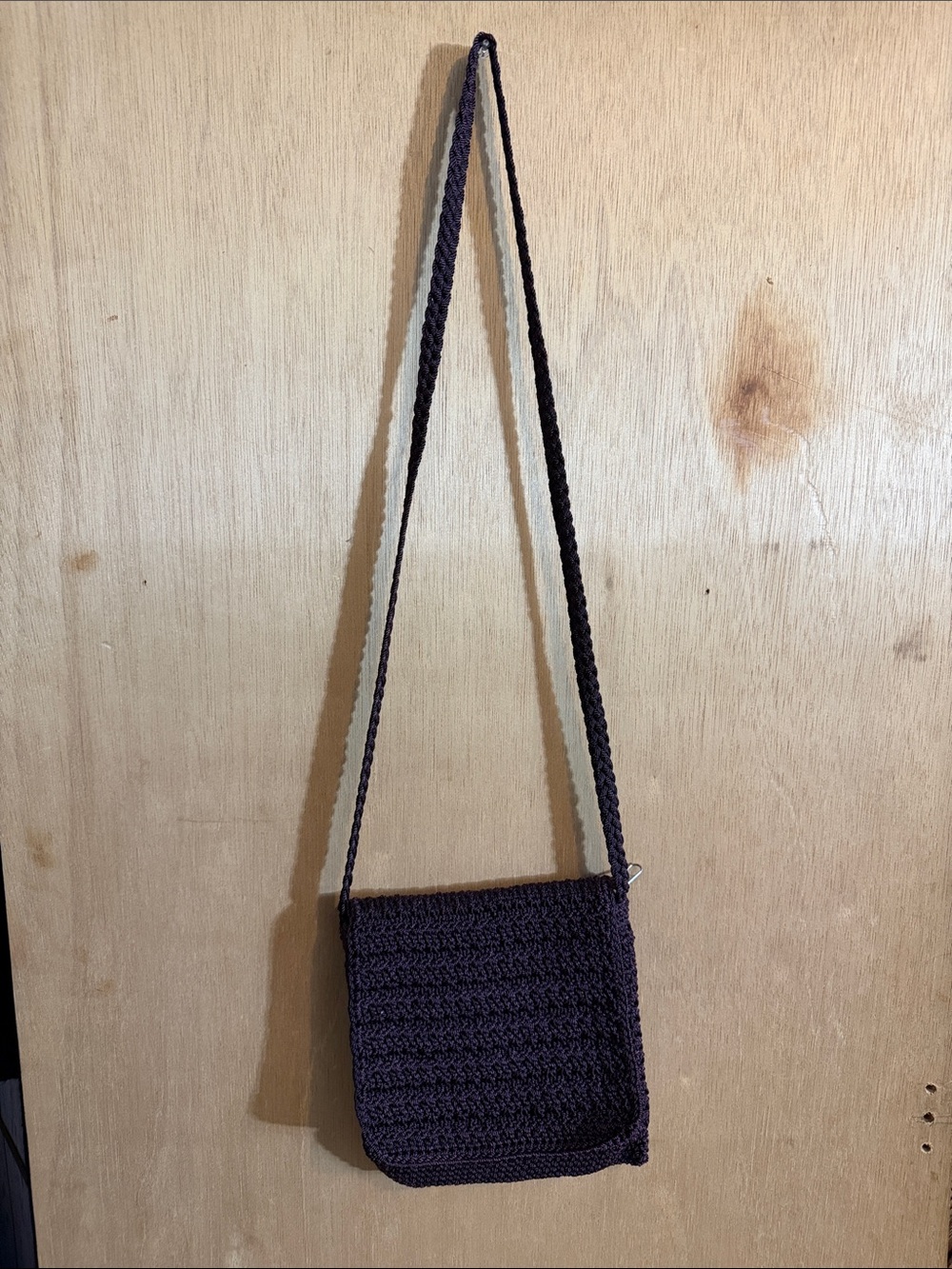 Jacqueline Ferrar Dark Brown Crochet Crossbody Bag